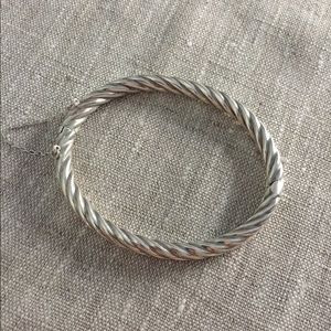 EUC Sterling Silver Hinged Cable Bangle Bracelet